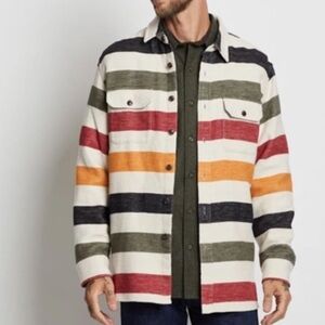 EUC PENDLETON DOUBLESOFT Glacier Driftwood Striped Button Down Shirt M